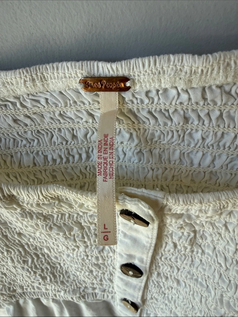 Free People Smocked Zola Button Top Tank